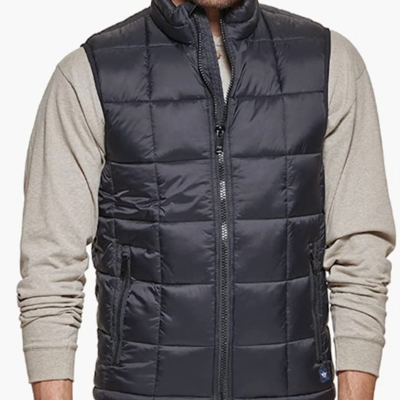 Dockers Men's XL Box Quilted Black Puffer Vest - Picture 13 of 16